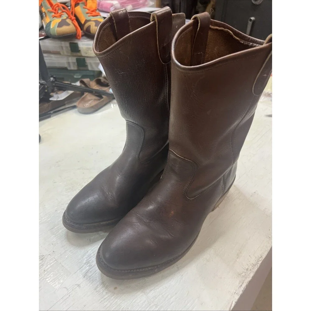 Vintage Double H Wellington Wedge Oil Resistant Sole Steel Toe Work Boots 9D